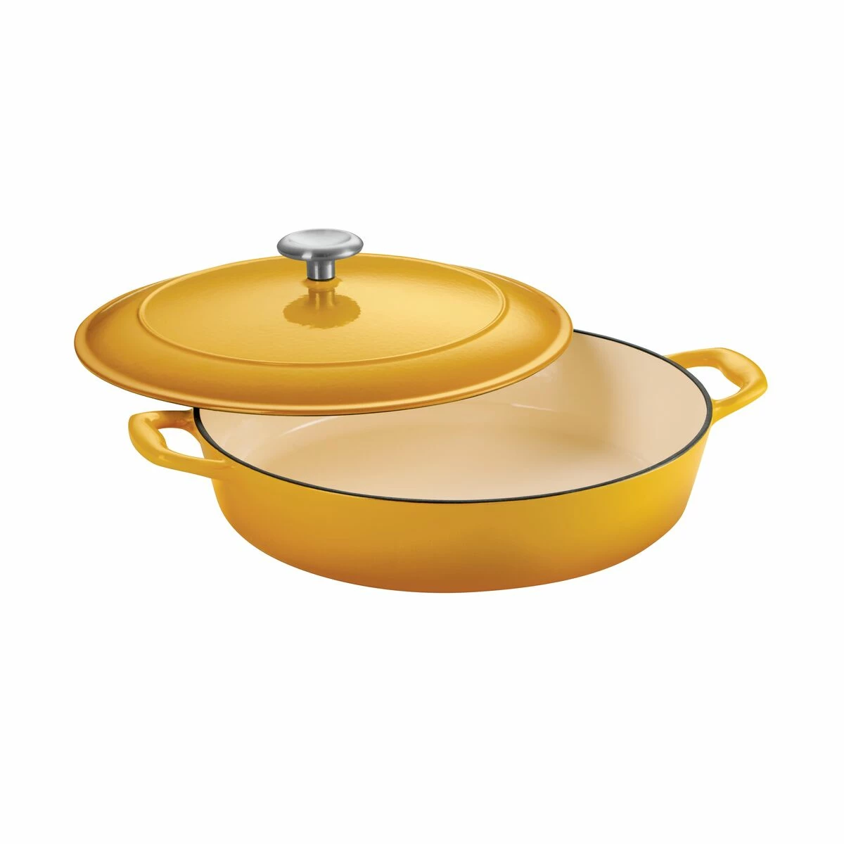 Tramontina 4 Qt Enameled Cast Iron Covered Braiser - Sunrise 4 Tramontina 4 Qt Enameled Cast Iron Covered Braiser - Sunrise - Image 2