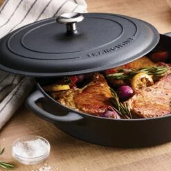 Tramontina 12.5" Cast Iron Covered Skillet Pre-Seasoned
