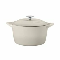 Tramontina 7 Qt Enameled Cast Iron Covered Tall Round Dutch Oven - Latte -TRAMONTINA Sales 80131353IXM001G