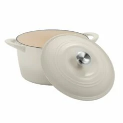 Tramontina 7 Qt Enameled Cast Iron Covered Tall Round Dutch Oven - Latte -TRAMONTINA Sales 80131353IXM002G
