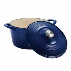Tramontina 7 Qt Enameled Cast Iron Covered Tall Round Dutch Oven - Classic Blue 12 Tramontina 7 Qt Enameled Cast Iron Covered Tall Round Dutch Oven - Classic Blue -TRAMONTINA Sales 80131358IXM002G