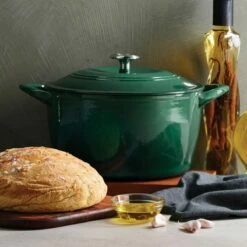 Tramontina 7 Qt Enameled Cast Iron Covered Tall Round Dutch Oven - Basil