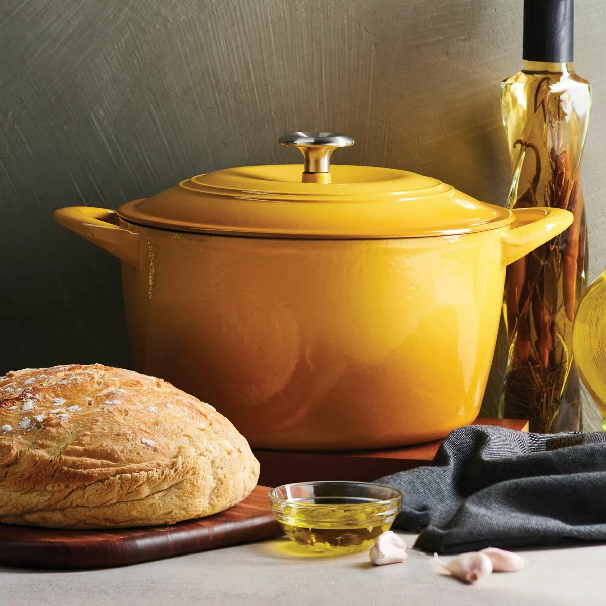 Tramontina 7 Qt Enameled Cast Iron Covered Tall Round Dutch Oven - Sunrise 3 Tramontina 7 Qt Enameled Cast Iron Covered Tall Round Dutch Oven - Sunrise