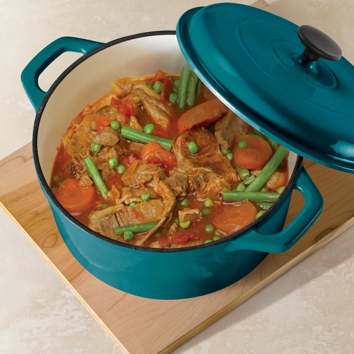 Tramontina 6.5 Qt Enameled Cast Iron Covered Dutch Oven - Gradated Teal 3 Tramontina 6.5 Qt Enameled Cast Iron Covered Dutch Oven - Gradated Teal