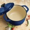 Tramontina 3.5 Qt Enameled Cast-Iron Round Dutch Oven - Gradated Cobalt 2 Tramontina 3.5 Qt Enameled Cast-Iron Round Dutch Oven - Gradated Cobalt -TRAMONTINA Sales 80131636IXM001G