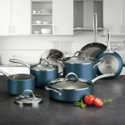 Tramontina 11 Pc Nonstick Cookware Set- Blue -TRAMONTINA Sales 80143031IXM001G