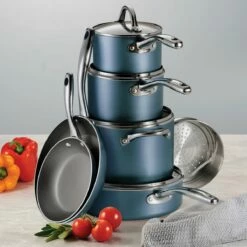 Tramontina 11 Pc Nonstick Cookware Set- Blue