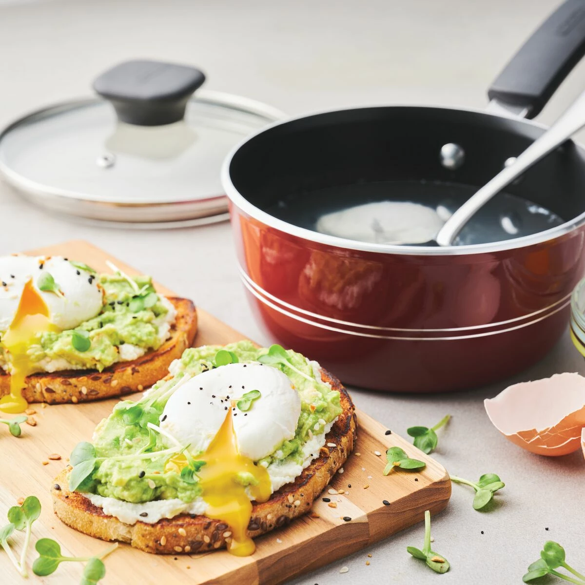 Tramontina Sicilia 1.25 Qt Aluminum Nonstick Covered Sauce Pan - Raspberry 3 Tramontina Sicilia 1.25 Qt Aluminum Nonstick Covered Sauce Pan - Raspberry