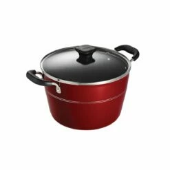 Tramontina Sicilia 8 Qt Aluminum Nonstick Covered Stock Pot - Raspberry -TRAMONTINA Sales 80149043IXM001G