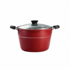 Tramontina Sicilia 8 Qt Aluminum Nonstick Covered Stock Pot - Raspberry -TRAMONTINA Sales 80149043IXM002G