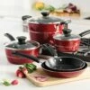 Tramontina Sicilia 8 Pc Aluminum Nonstick Cookware Set - Raspberry -TRAMONTINA Sales 80149044PDM001G