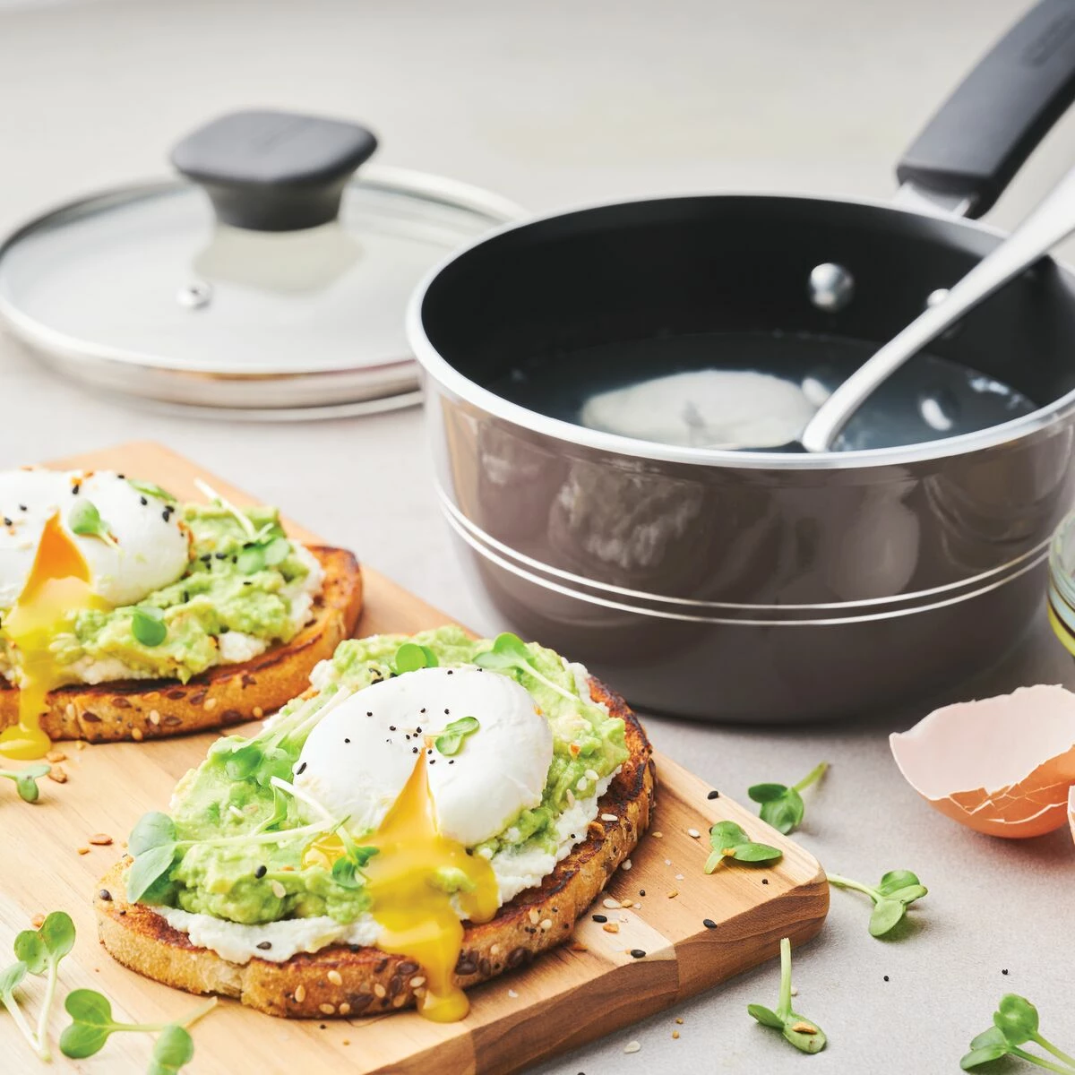 Tramontina Sicilia 1.25 Qt Aluminum Nonstick Covered Sauce Pan - Hazelnut 3 Tramontina Sicilia 1.25 Qt Aluminum Nonstick Covered Sauce Pan - Hazelnut