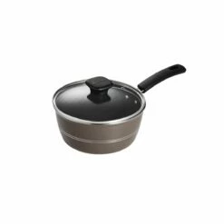 Tramontina Sicilia 2.5 Qt Aluminum Nonstick Covered Sauce Pan - Hazelnut -TRAMONTINA Sales 80149053IXM001G