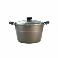 Tramontina Sicilia 8 Qt Aluminum Nonstick Covered Stock Pot - Hazelnut -TRAMONTINA Sales 80149056IXM002G