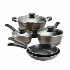 Tramontina Sicilia 8 Pc Aluminum Nonstick Cookware Set - Hazelnut 20 Tramontina Sicilia 8 Pc Aluminum Nonstick Cookware Set - Hazelnut -TRAMONTINA Sales 80149057IXM001G