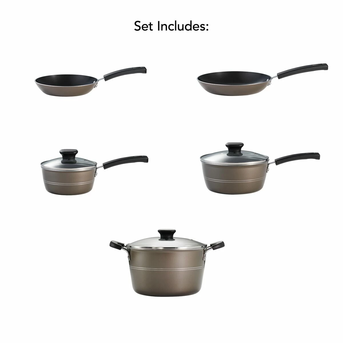 Tramontina Sicilia 8 Pc Aluminum Nonstick Cookware Set - Hazelnut 10 Tramontina Sicilia 8 Pc Aluminum Nonstick Cookware Set - Hazelnut - Image 8
