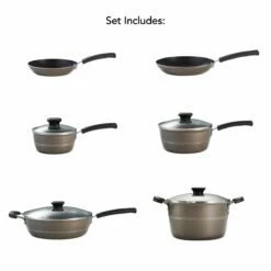 Tramontina Sicilia 10 Pc Aluminum Nonstick Cookware Set - Hazelnut 19 Tramontina Sicilia 10 Pc Aluminum Nonstick Cookware Set - Hazelnut -TRAMONTINA Sales 80149058IXM002G