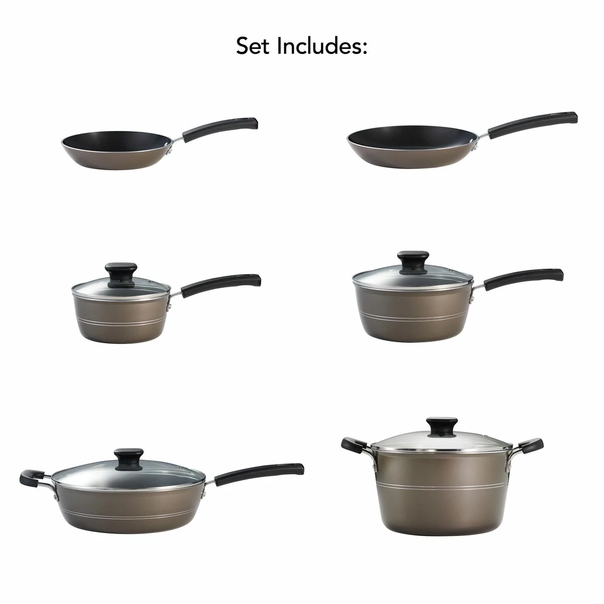Tramontina Sicilia 10 Pc Aluminum Nonstick Cookware Set - Hazelnut 10 Tramontina Sicilia 10 Pc Aluminum Nonstick Cookware Set - Hazelnut - Image 8