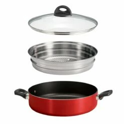 Tramontina 4 Qt Covered Nonstick Pan With Steamer -TRAMONTINA Sales 80149134IXM001G