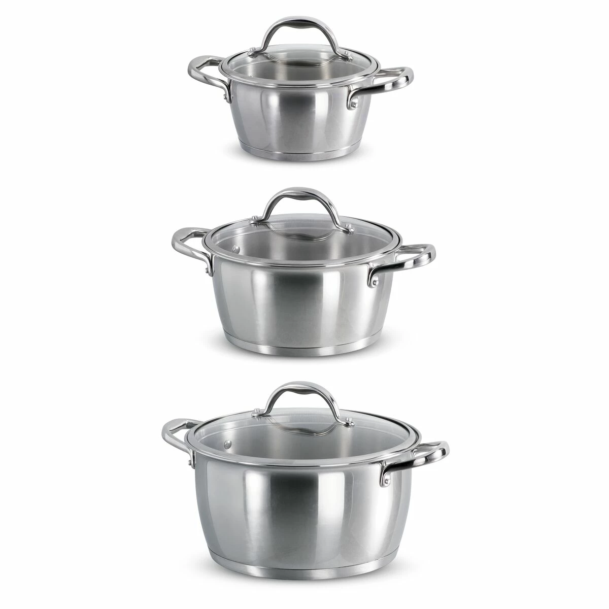 Tramontina Gourmet Selection 6 Pc Stainless Steel Stackable Pots And Pans 5 Tramontina Gourmet Selection 6 Pc Stainless Steel Stackable Pots And Pans - Image 4