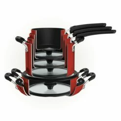 Tramontina Nesting 11 Pc Nonstick Cookware Set - Red -TRAMONTINA Sales 80156042IXM003G