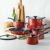 Tramontina Nesting 11 Pc Nonstick Cookware Set - Red -TRAMONTINA Sales 80156042PRM001G