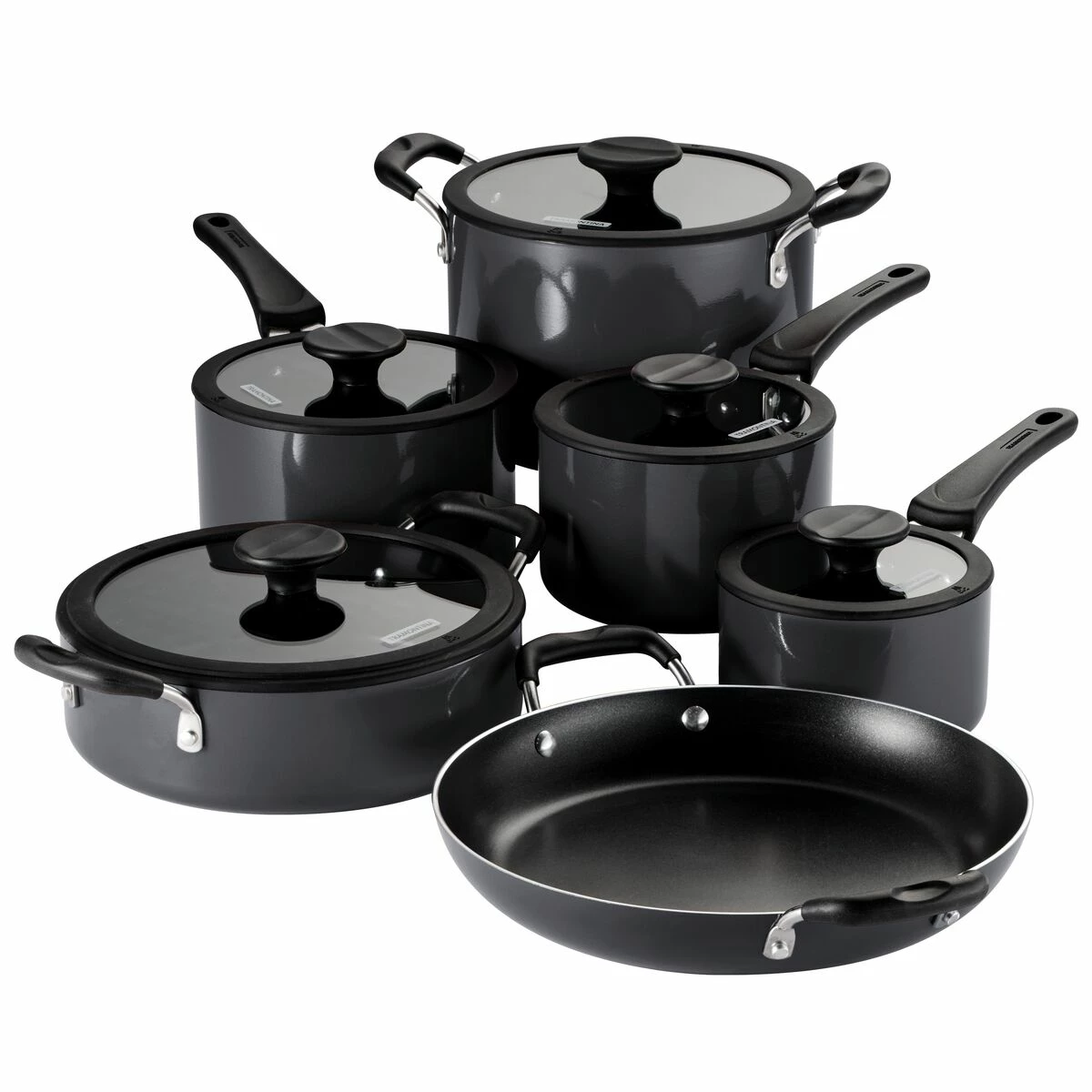Tramontina Nesting 11 Pc Nonstick Cookware Set - Gray 4 Tramontina Nesting 11 Pc Nonstick Cookware Set - Gray - Image 2