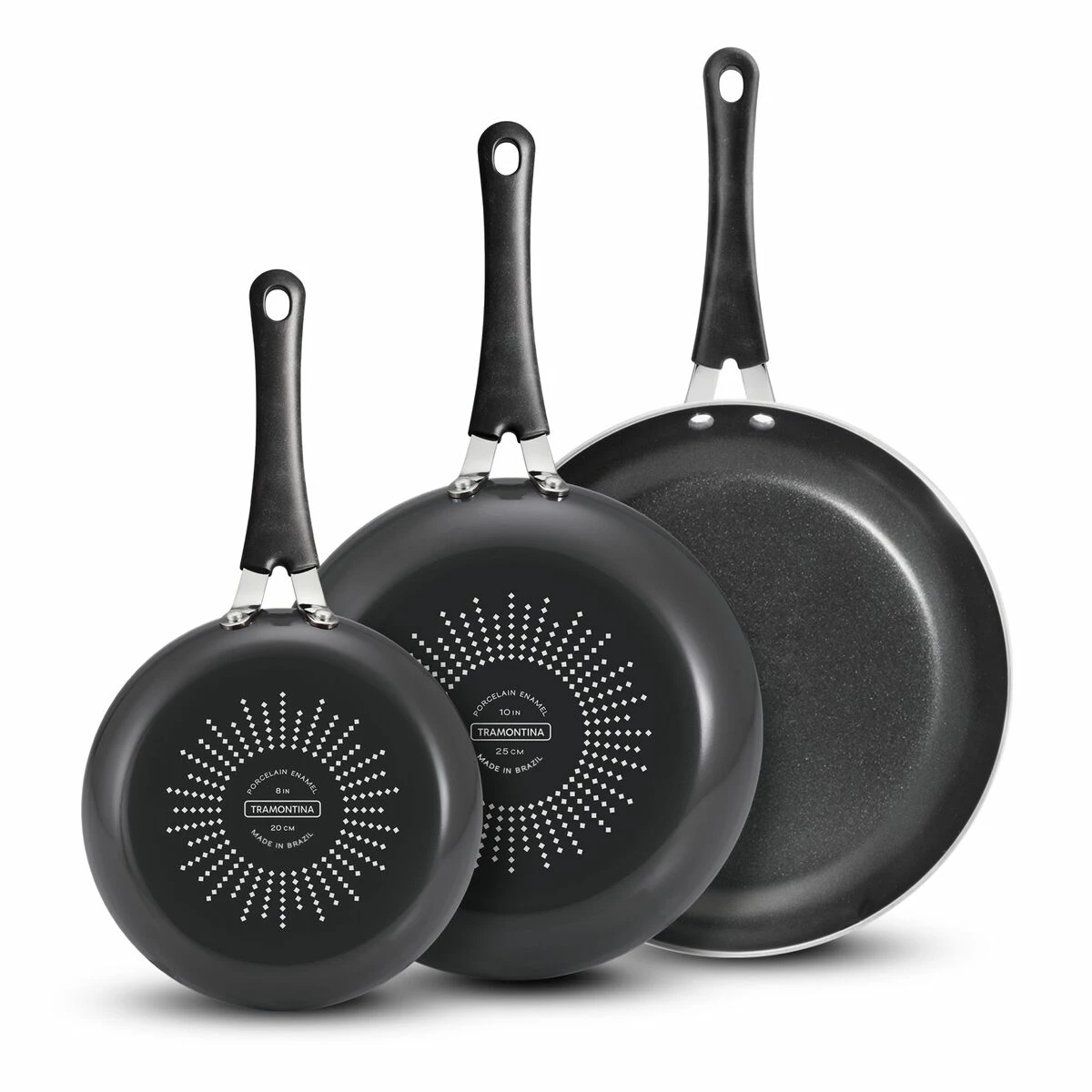 Tramontina 3 Pk Aluminum Fry Pan Set - Charcoal Gray 3 Tramontina 3 Pk Aluminum Fry Pan Set - Charcoal Gray