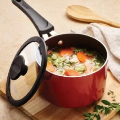 Tramontina Nesting 6 Pc Nonstick Sauce Pan Set - Red -TRAMONTINA Sales 80156065IXM003G