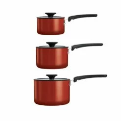 Tramontina Nesting 6 Pc Nonstick Sauce Pan Set - Red -TRAMONTINA Sales 80156065IXM005G