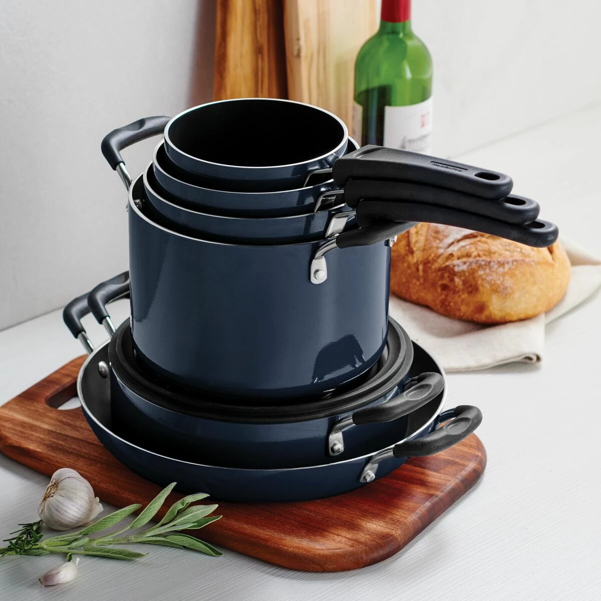 Tramontina Nesting 11 Pc Nonstick Cookware Set - Naval 5 Tramontina Nesting 11 Pc Nonstick Cookware Set - Naval - Image 3