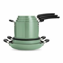 Tramontina 11 Pc Nonstick Nesting Cookware Set - Sage -TRAMONTINA Sales 80156068IXM002G