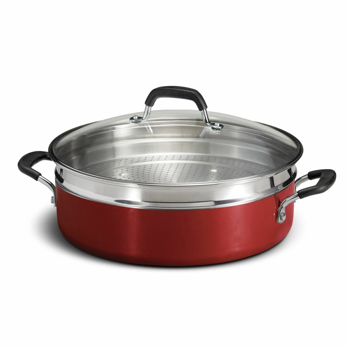 Tramontina 5.5 Quart Nonstick Everyday Pan - Metallic Red 4 Tramontina 5.5 Quart Nonstick Everyday Pan - Metallic Red - Image 2