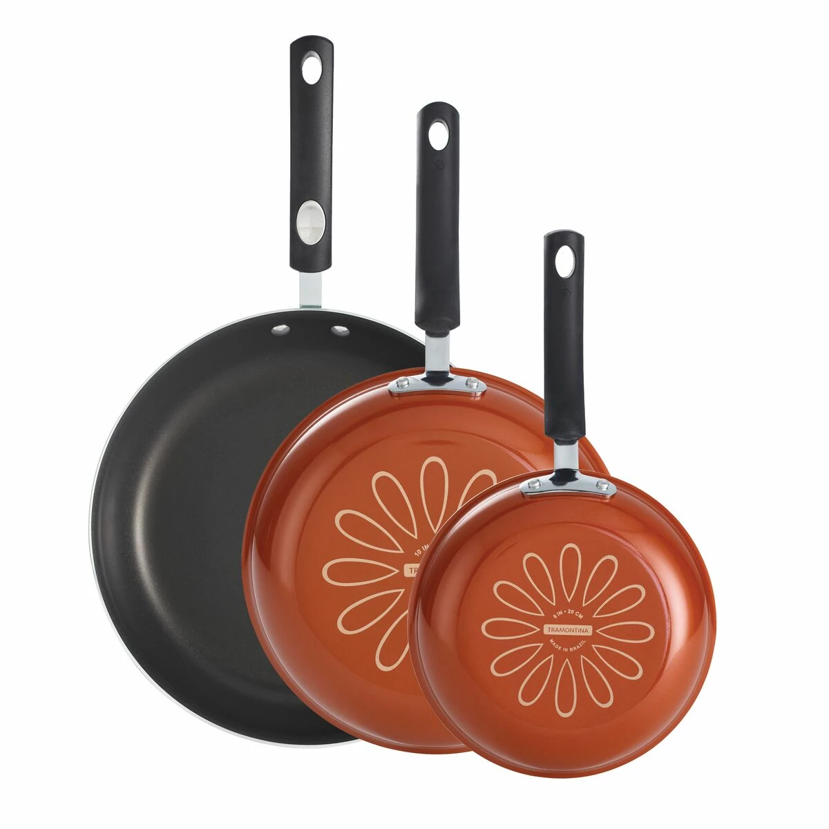 Tramontina 3 Pk Fry Pans - Metallic Red 4 Tramontina 3 Pk Fry Pans - Metallic Red - Image 2