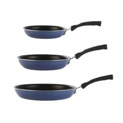Tramontina 3 Pk Fry Pans - Metallic Medium Blue -TRAMONTINA Sales 80156104IXM002G