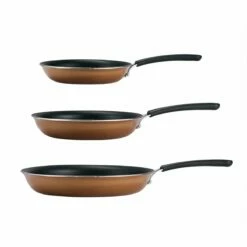 Tramontina 3 Pk Porcelain Enamel Fry Pans - Copper 15 Tramontina 3 Pk Porcelain Enamel Fry Pans - Copper -TRAMONTINA Sales 80156108IXM002G
