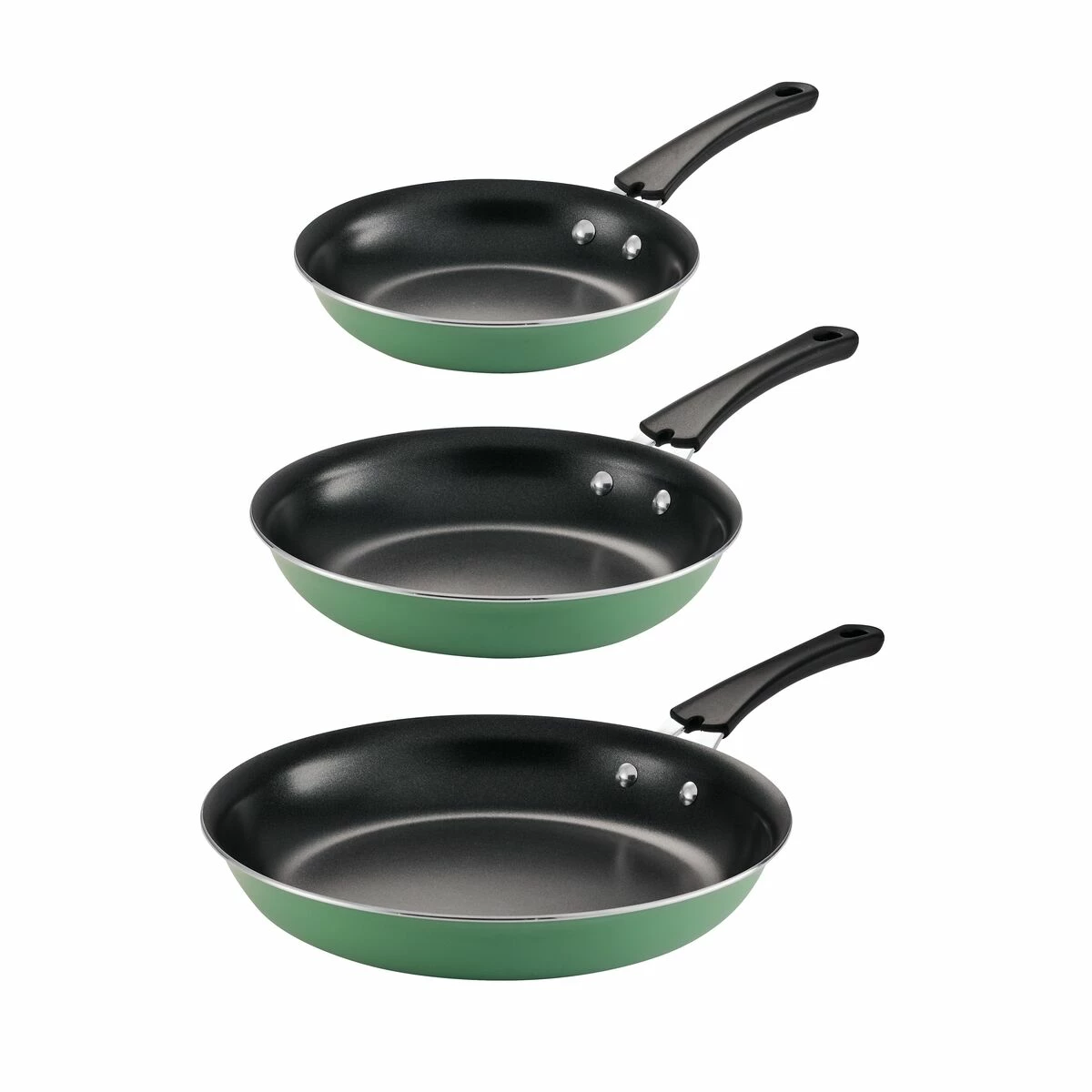 Tramontina 3 Pk Porcelain Enamel Fry Pans - Sage 5 Tramontina 3 Pk Porcelain Enamel Fry Pans - Sage - Image 3