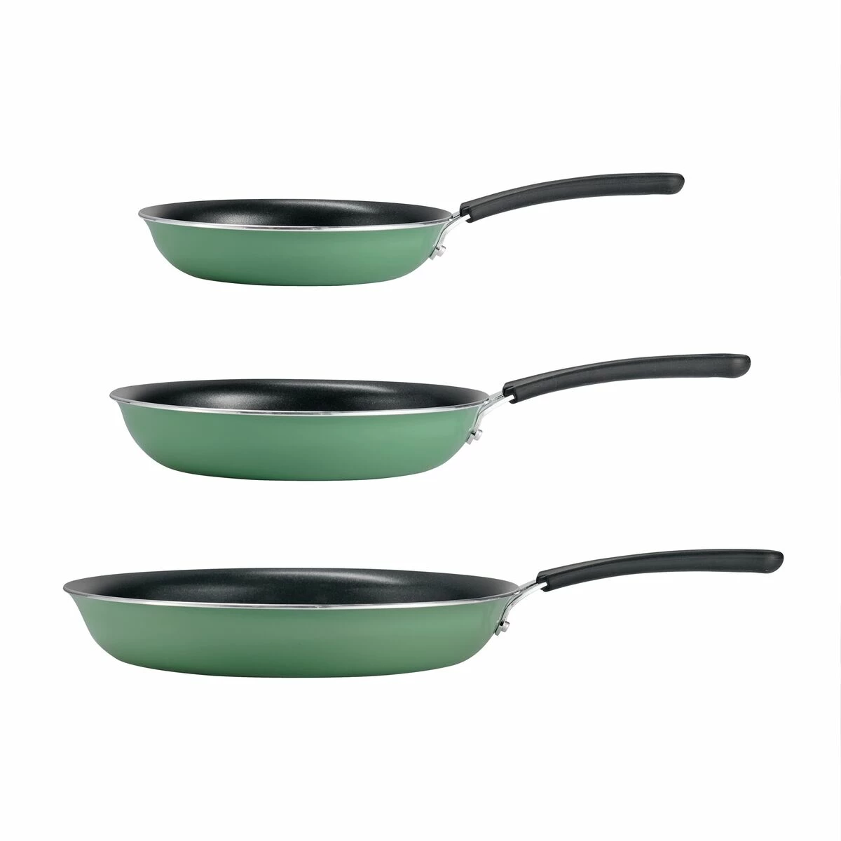 Tramontina 3 Pk Porcelain Enamel Fry Pans - Sage 6 Tramontina 3 Pk Porcelain Enamel Fry Pans - Sage - Image 4