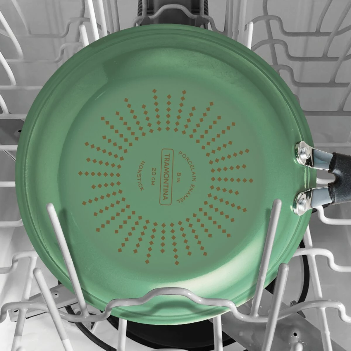 Tramontina 3 Pk Porcelain Enamel Fry Pans - Sage 10 Tramontina 3 Pk Porcelain Enamel Fry Pans - Sage - Image 8