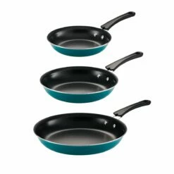 Tramontina 3 Pk Porcelain Enamel Fry Pans - Teal -TRAMONTINA Sales 80156110IXM001G