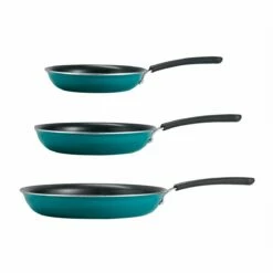 Tramontina 3 Pk Porcelain Enamel Fry Pans - Teal -TRAMONTINA Sales 80156110IXM002G