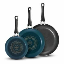 Tramontina 3 Pk Aluminum Fry Pan Set - Navy Blue -TRAMONTINA Sales 80156114PDM001G
