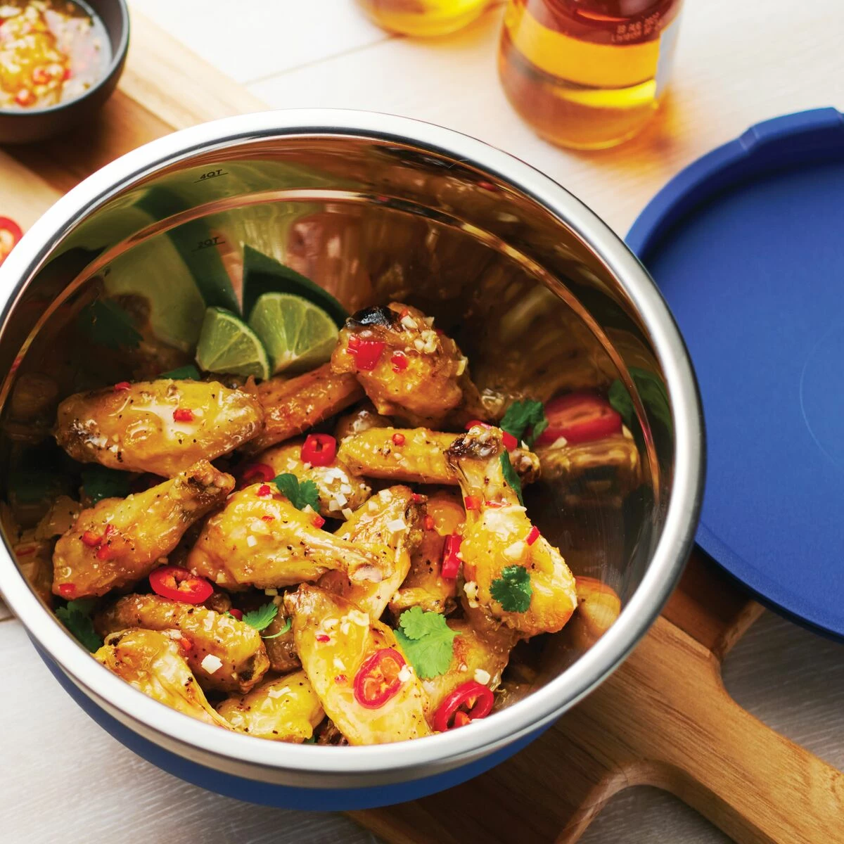 Tramontina 10 Pc Covered Stainless Steel And Silicone Mixing Bowl Set - Blue 5 Tramontina 10 Pc Covered Stainless Steel And Silicone Mixing Bowl Set - Blue - Image 3