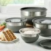 Tramontina 10 Pc Covered Stainless Steel And Silicone Mixing Bowl Set With Grating Tools - Charcoal Gray -TRAMONTINA Sales 80202044PDM001G