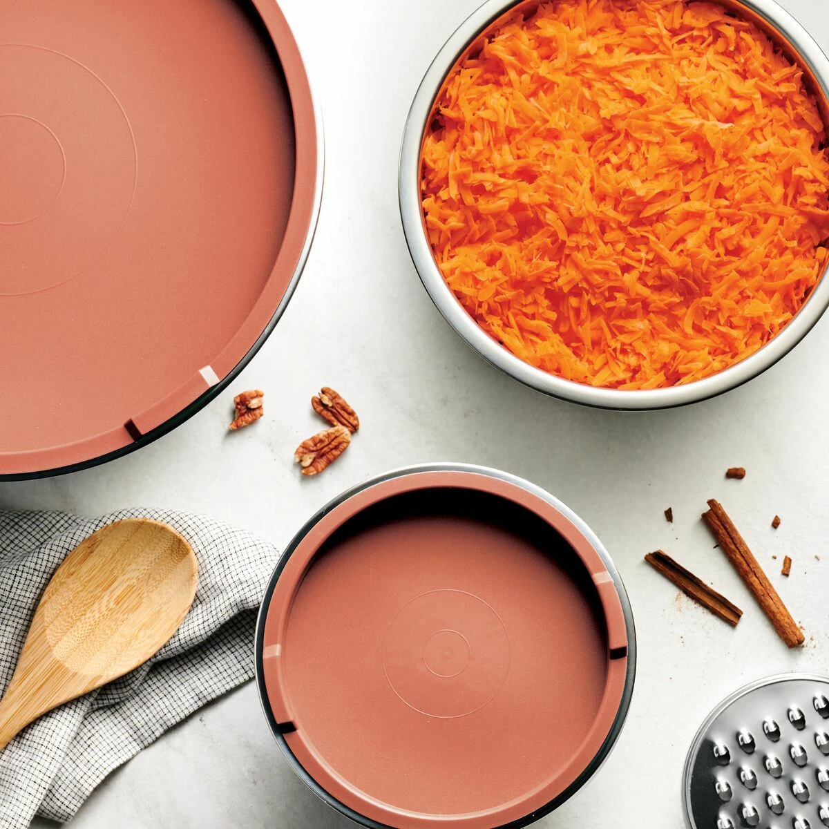 Tramontina 10 Pc Covered Stainless Steel And Silicone Mixing Bowl Set With Grating Tools - Persimmon Orange 10 Tramontina 10 Pc Covered Stainless Steel And Silicone Mixing Bowl Set With Grating Tools - Persimmon Orange - Image 8