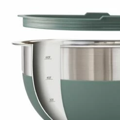 Tramontina 10 Pc Covered Stainless Steel And Silicone Mixing Bowl Set With Grating Tools - Sea Salt Green -TRAMONTINA Sales 80202047IXM006G