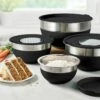 Tramontina 10 Pc Covered Stainless Steel And Silicone Mixing Bowl Set With Grating Tools - Black -TRAMONTINA Sales 80202048PDM001G