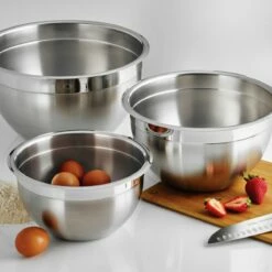 Tramontina 3 Pc Stainless Steel Mixing Bowl Set 16 Tramontina 3 Pc Stainless Steel Mixing Bowl Set -TRAMONTINA Sales 80202202IXM002G