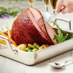 Tramontina Prima 13.5 In Stainless Steel Roasting Pan - Includes Basting Grill -TRAMONTINA Sales 80203003IXM004G