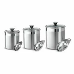 Tramontina 6 Pc Stainless Steel Covered Canister And Scoop Set 9 Tramontina 6 Pc Stainless Steel Covered Canister And Scoop Set -TRAMONTINA Sales 80204012IXM001G